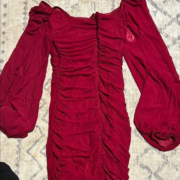 ZESICA Elegant Red Women's Dress - Picture 5 of 6